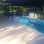 Newly textured pool deck in southeast Orlando in our "Kahlua" color.